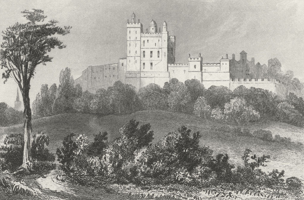 DERBYS. Bolsover Castle, Derbyshire. DUGDALE c1840 old antique print picture